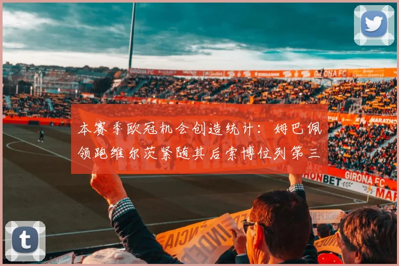 本赛季欧冠机会创造统计：姆巴佩领跑维尔茨紧随其后索博位列第三